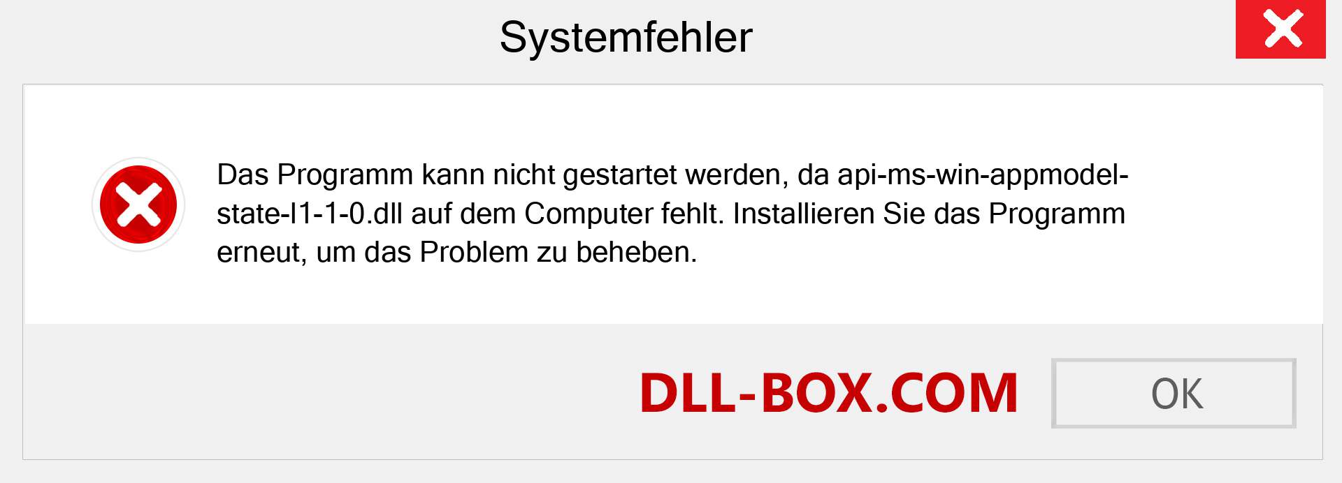 api-ms-win-appmodel-state-l1-1-0.dll-Datei fehlt?. Download für Windows 7, 8, 10 - Fix api-ms-win-appmodel-state-l1-1-0 dll Missing Error unter Windows, Fotos, Bildern